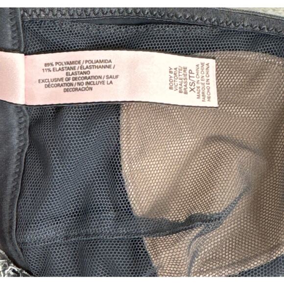 Victoria's Secret Gray Black and  White Lace Racerback Bralette Size XS - Picture 5 of 6